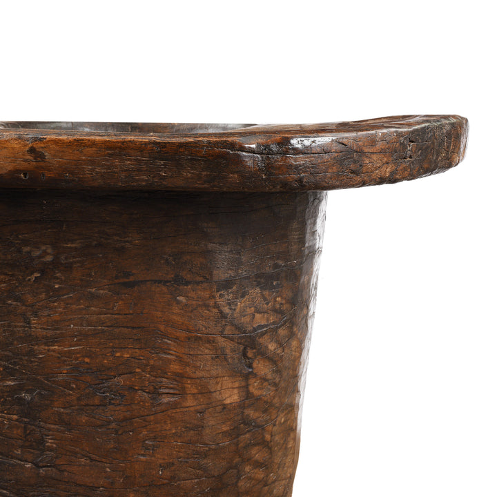 Antique Tribal Teak Wood Mortar From Nagaland | Indigo Antiques