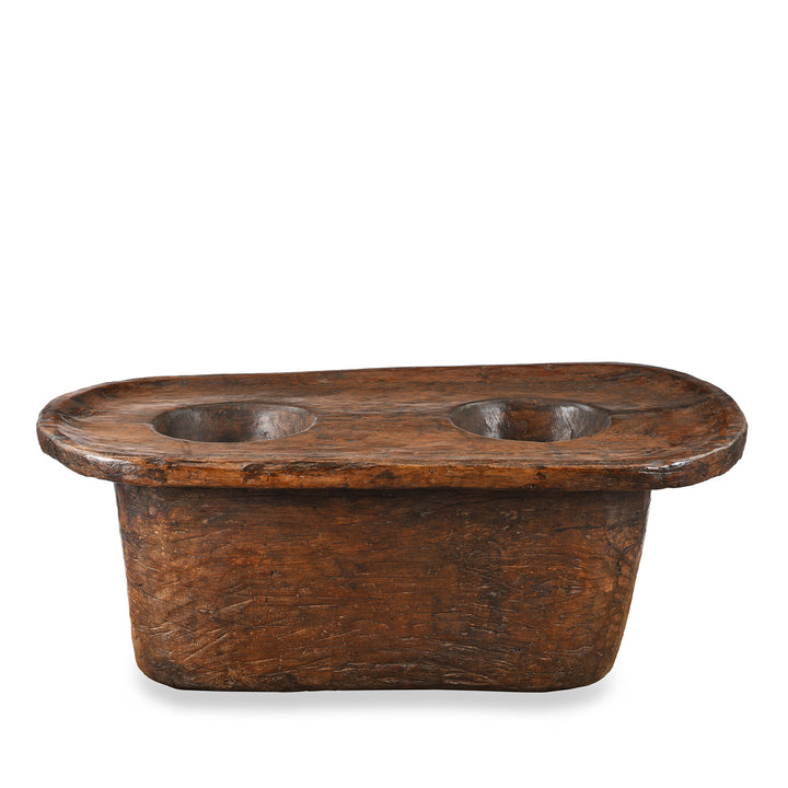 Antique Tribal Teak Wood Mortar From Nagaland | Indigo Antiques