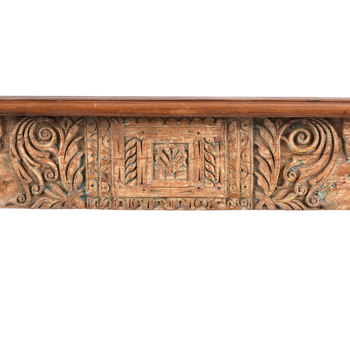 Carving Detail From Painted Reclaimed Teak Console Table | Indigo Antiques