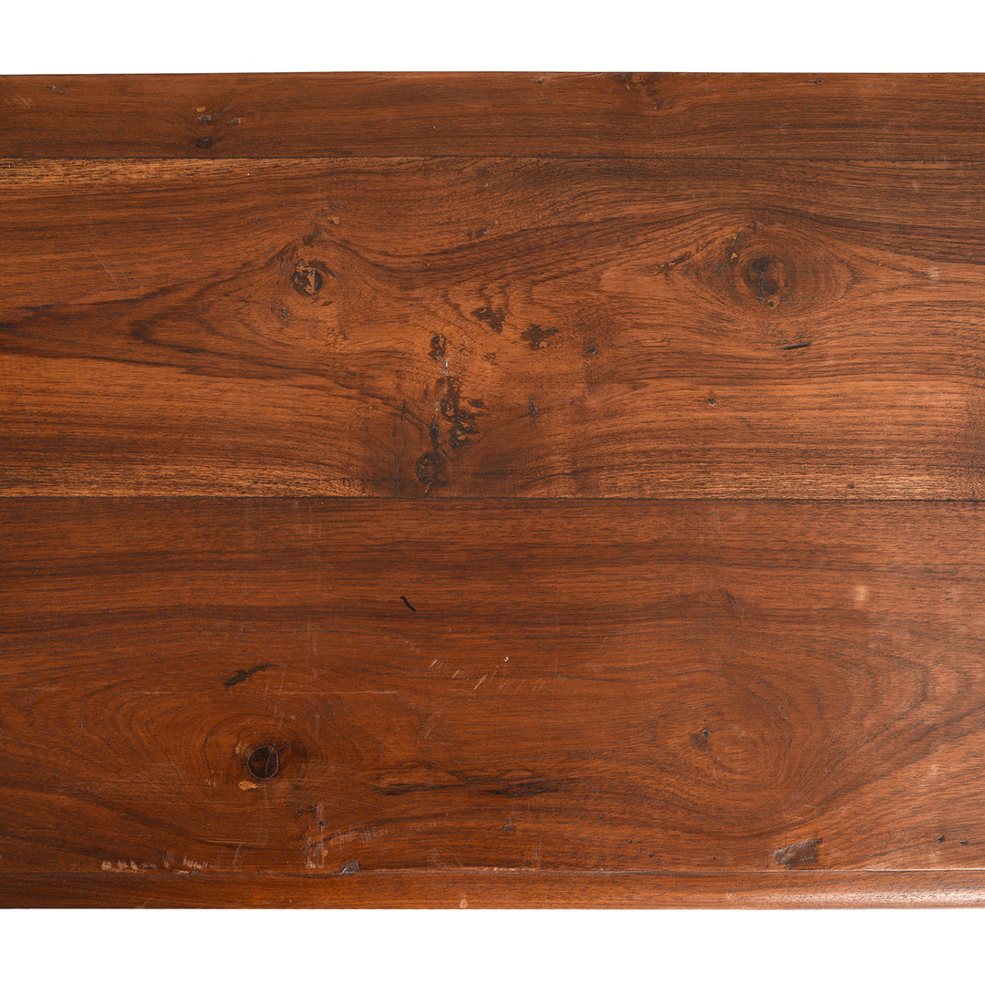 Top Down Detail From Painted Reclaimed Teak Console Table | Indigo Antiques