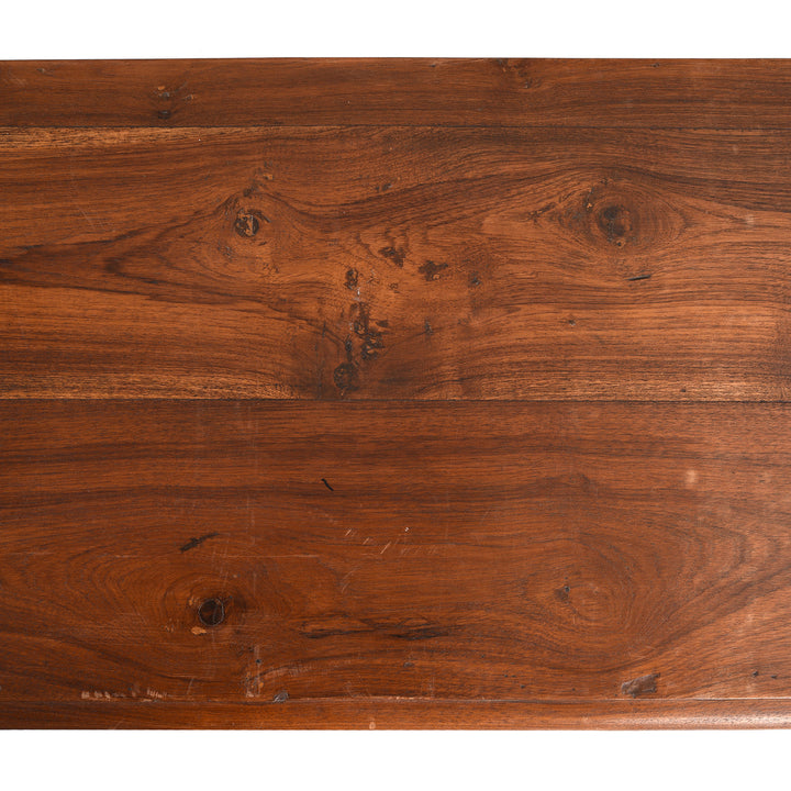 Top Down Detail From Painted Reclaimed Teak Console Table | Indigo Antiques
