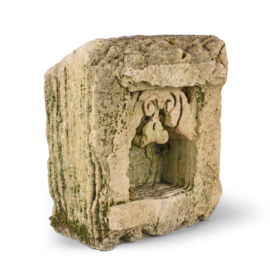 Depth View Of Antique Indian Stone Lamp Niche From Gujarat | Indigo Antiques