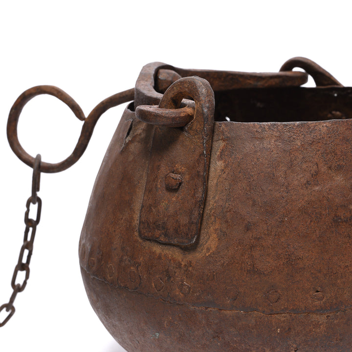 Detail From Antique Iron Well Pot From The Punjab - Circa 19th Century | Indigo Antiques
