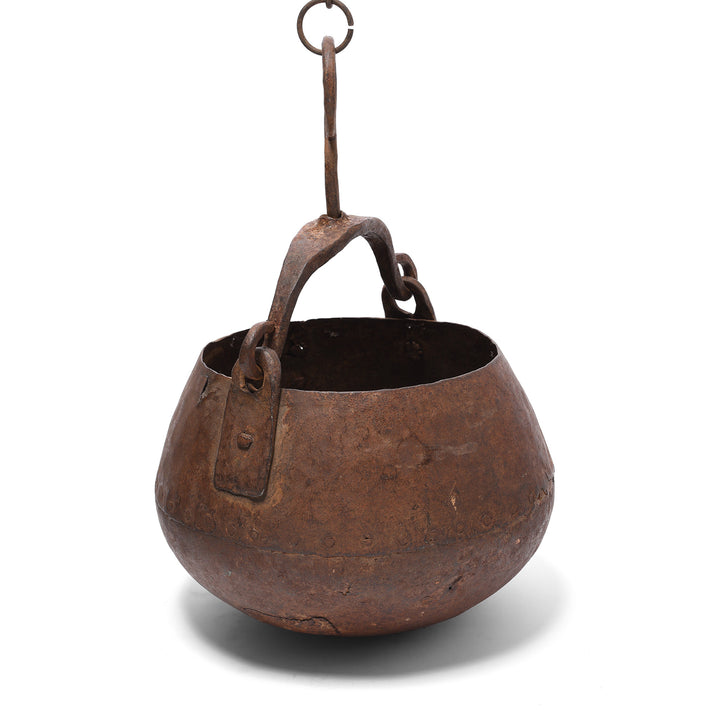 Antique Iron Well Pot From The Punjab - Circa 19th Century | Indigo Antiques