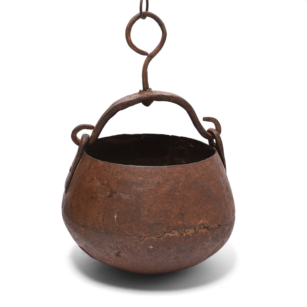 Antique Iron Well Pot From The Punjab - Circa 19th Century | Indigo Antiques