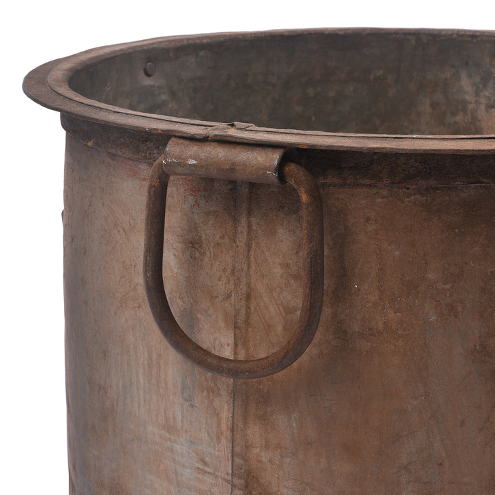 Handle Detail From Vintage Galvanised Water Pot Planter - Ca 75 Yrs Old | Indigo Antiques