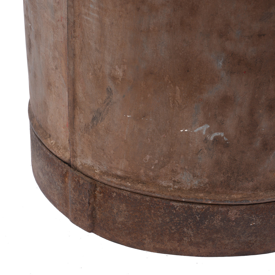 Detail From Vintage Galvanised Water Pot Planter - Ca 75 Yrs Old | Indigo Antiques