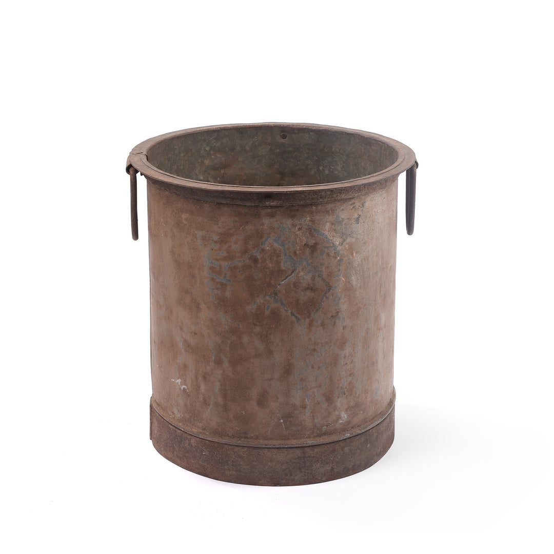 Vintage Galvanised Water Pot Planter - Ca 75 Yrs Old | Indigo Antiques