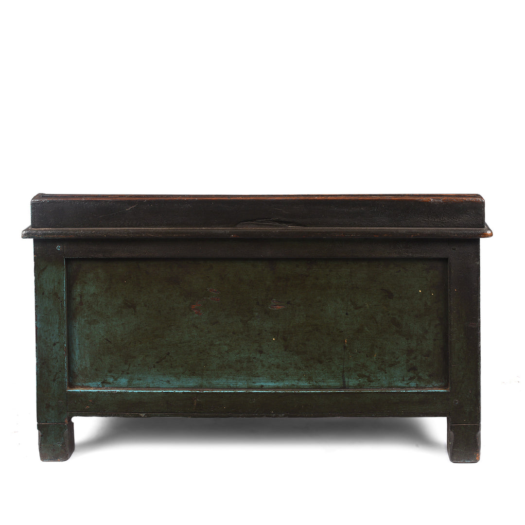 Back Of Antique Old Teak Low Desk From Gujarat - Ca 1920 | Indigo Antiques