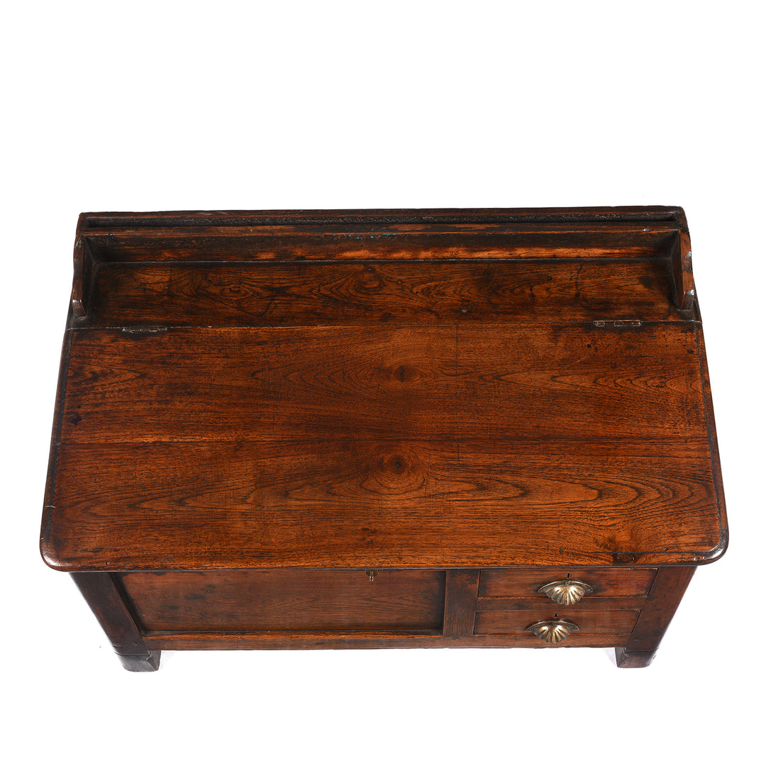 Top Down View Of Antique Old Teak Low Desk From Gujarat - Ca 1920 | Indigo Antiques