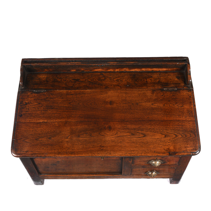 Top Down View Of Antique Old Teak Low Desk From Gujarat - Ca 1920 | Indigo Antiques