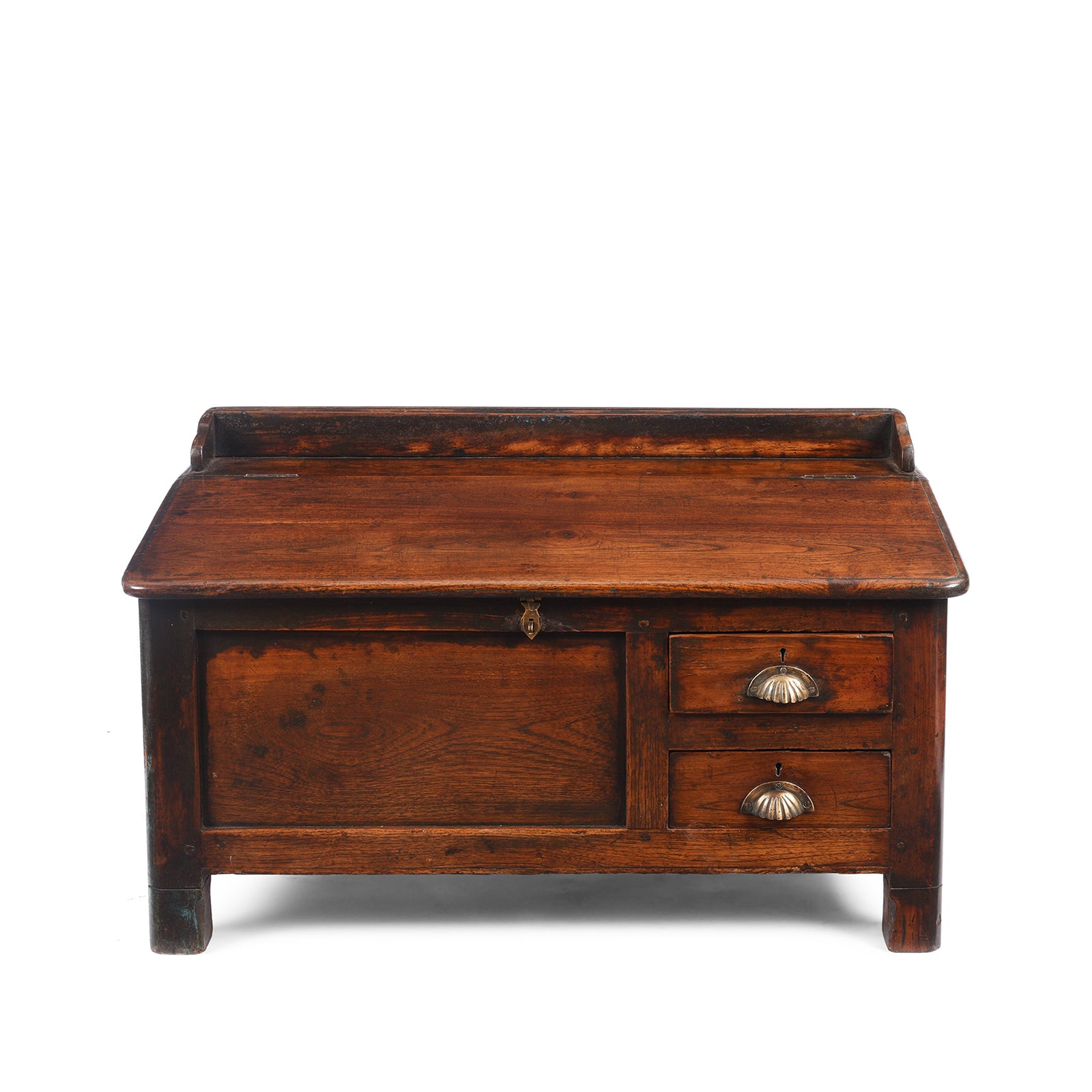 Antique Old Teak Low Desk From Gujarat - Ca 1920 | Indigo Antiques