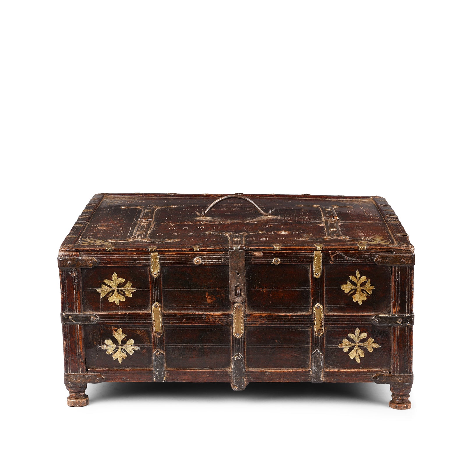 Chip Carved Merchants Box From Rajasthan - 19th Century Chip Carved Merchants Box From Rajasthan - 19th Century