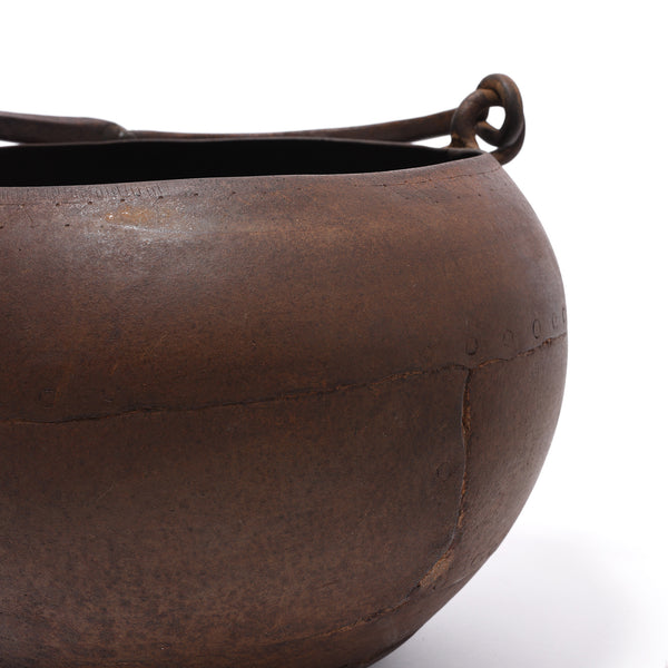 Indian Iron Well Pot- 19th Century