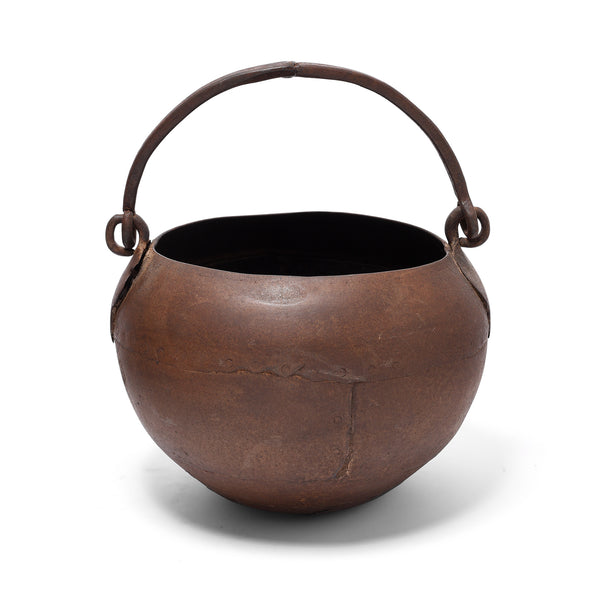 Indian Iron Well Pot- 19th Century