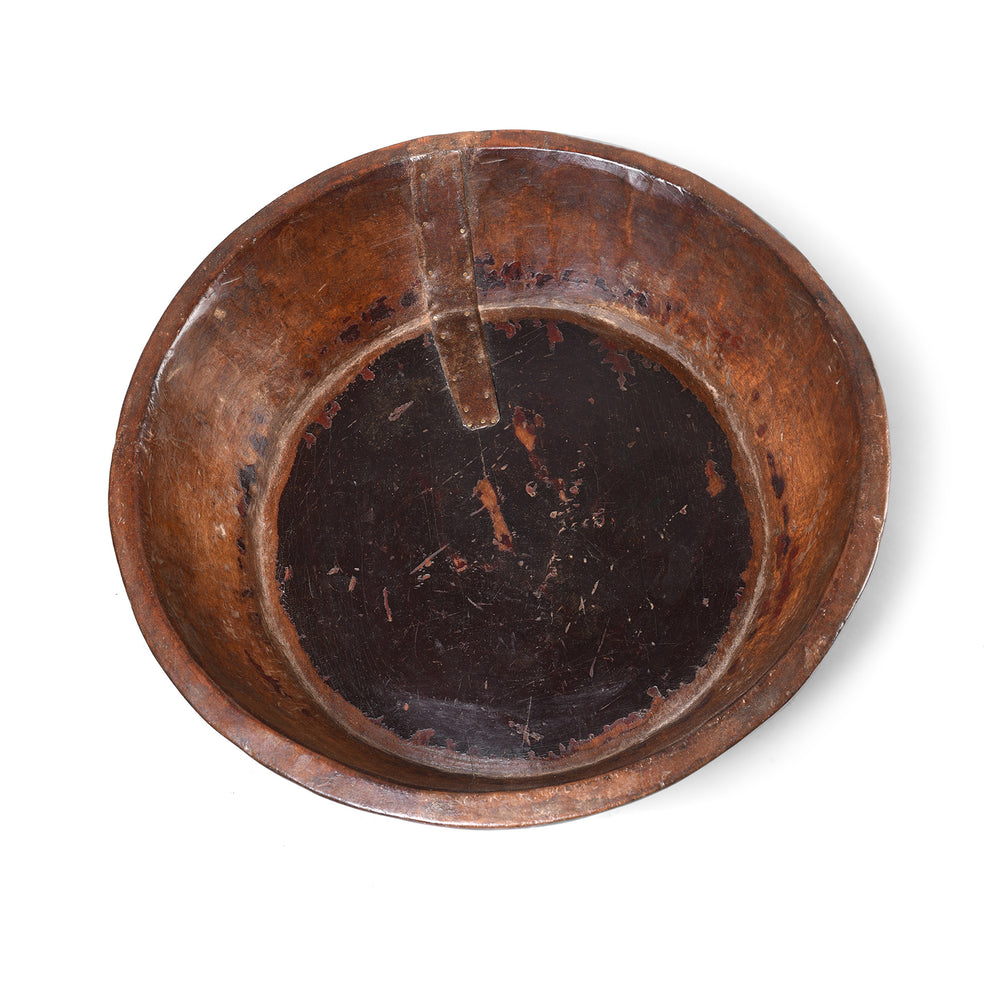 Interior Of  Old Carved Cedar Bowl From Himachal Pradesh - Ca 1930's | Indigo Antiques
