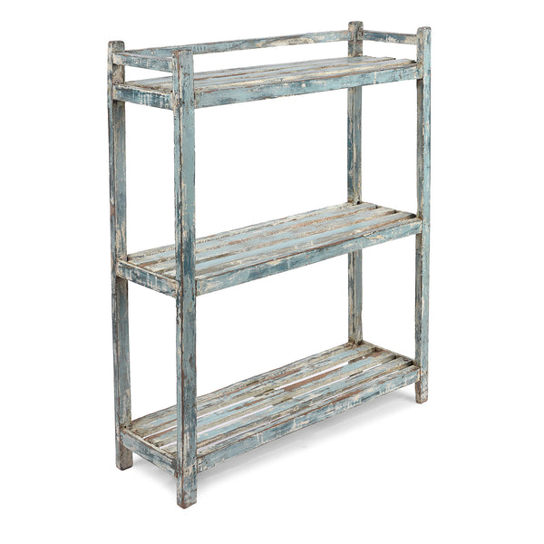 Slatted Painted Shelf From Rajasthan - Ca 1930
