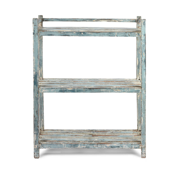Slatted Painted Shelf From Rajasthan - Ca 1930