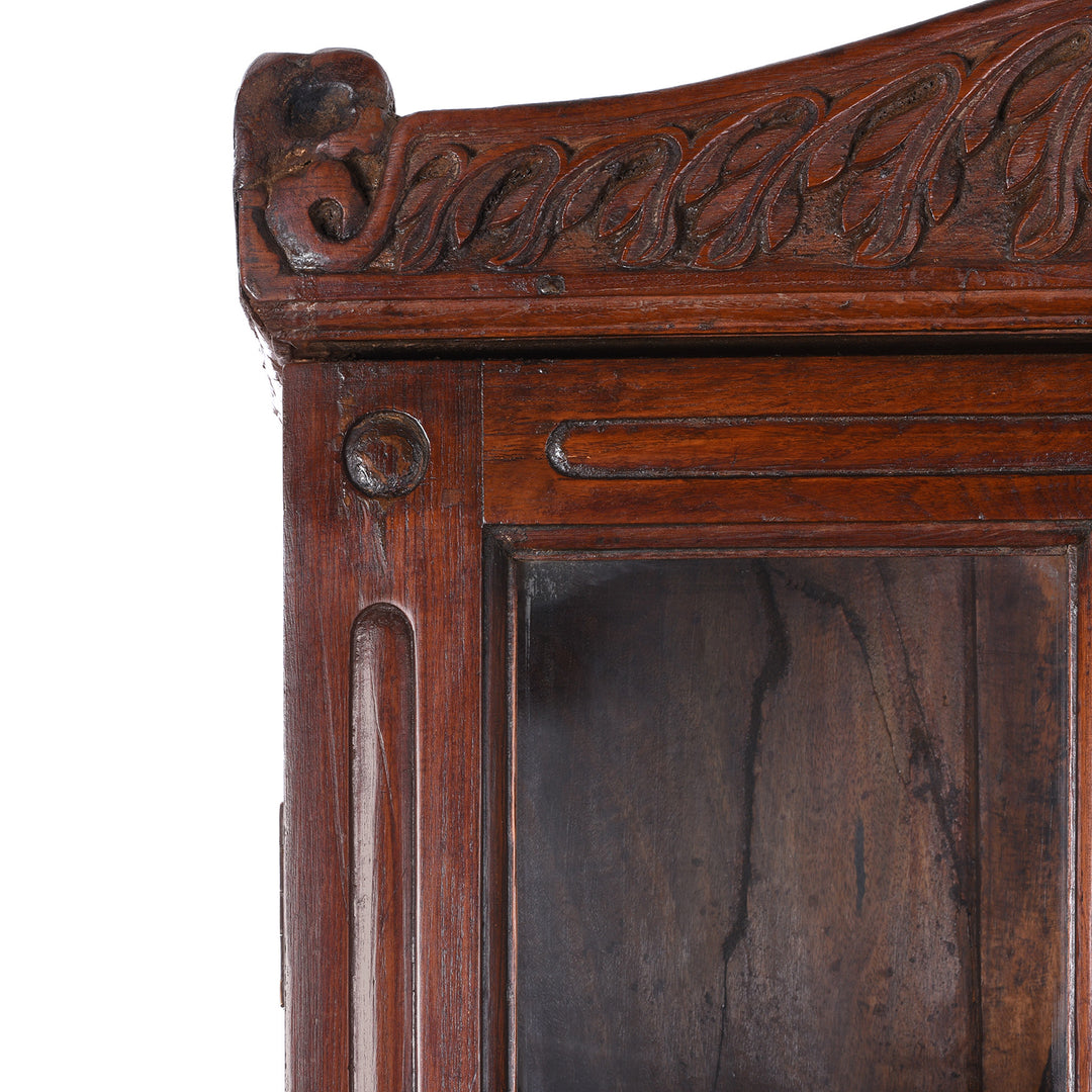 Corner Detail Of Teak Glazed Book Cabinet - 19th Century | Indigo Antiques