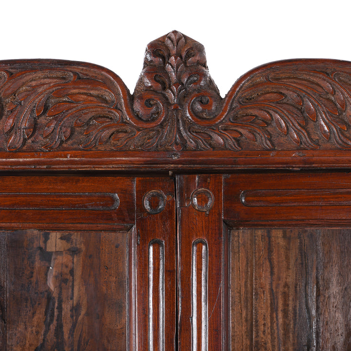 Frieze Detail Of Teak Glazed Book Cabinet - 19th Century | Indigo Antiques
