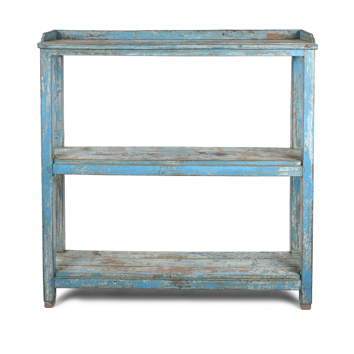 Antique Blue Painted Teak Shelf From Gujarat - Ca 1930| Indigo Antiques