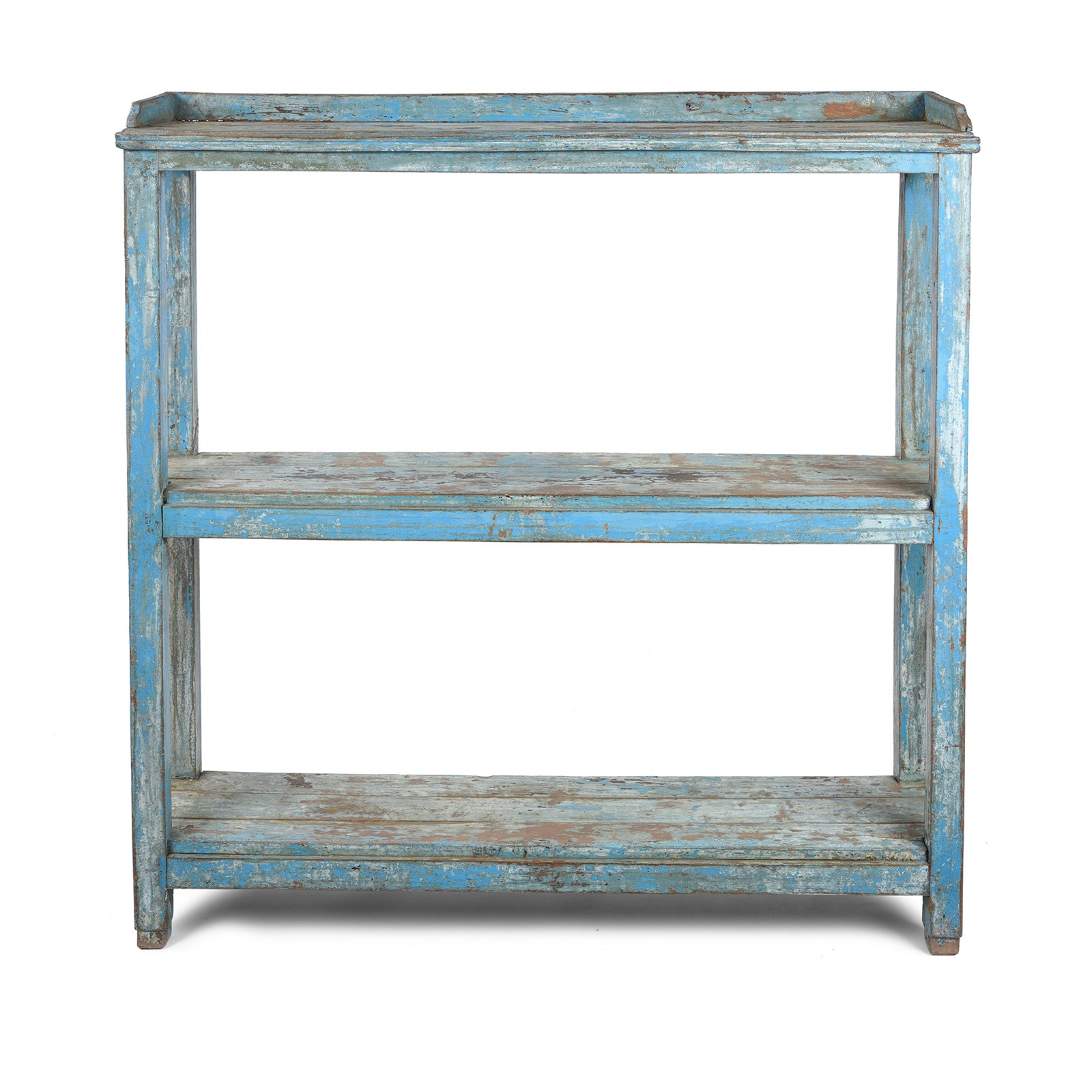 Antique Blue Painted Teak Shelf From Gujarat - Ca 1930| Indigo Antiques