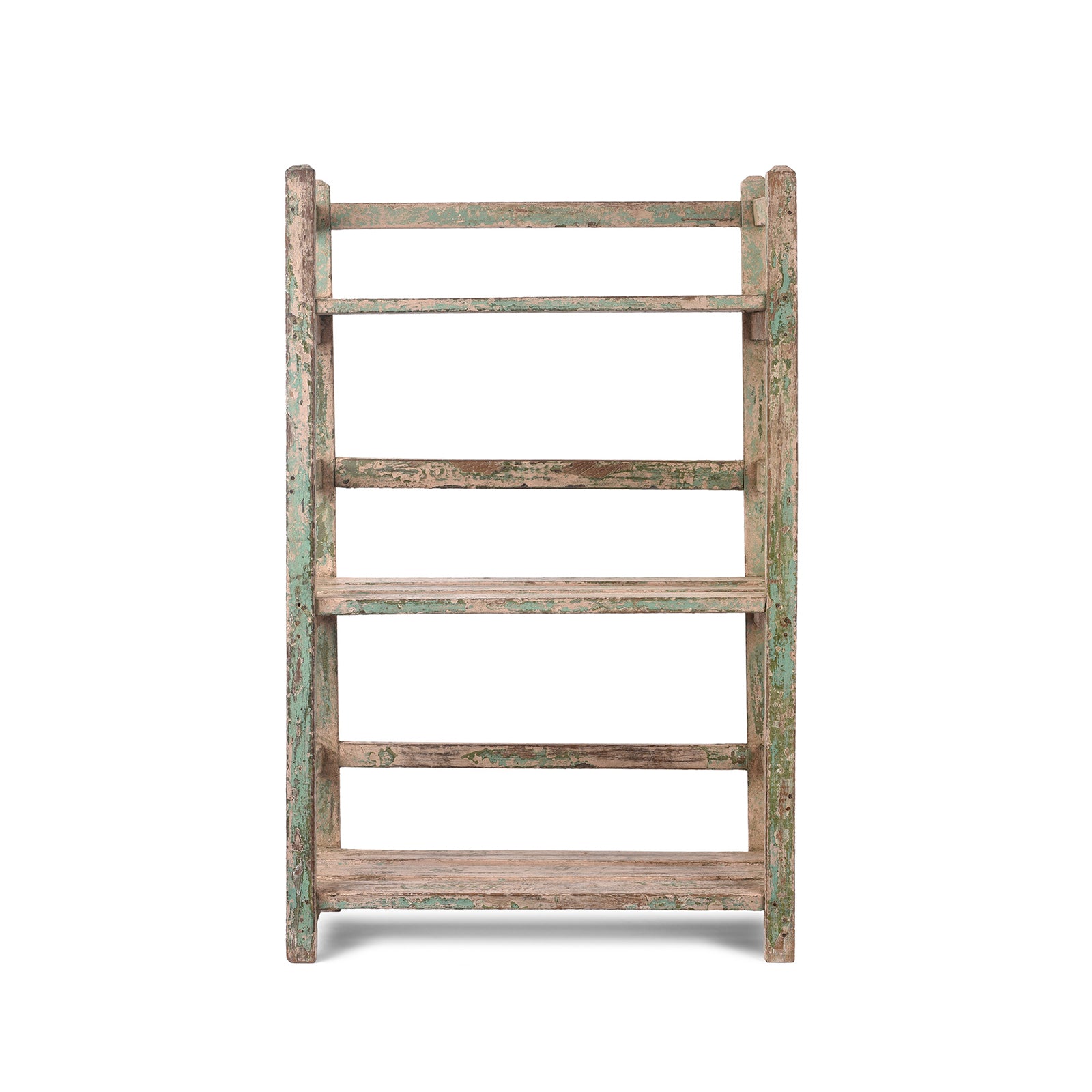Vintage Green Painted Indian Teak Shelf - Ca 1930 | Indigo Antiques