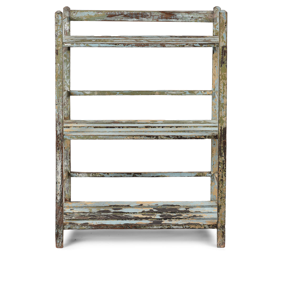 Antique Small Slatted Teakwood Shelf From Rajasthan | Indigo Antiques