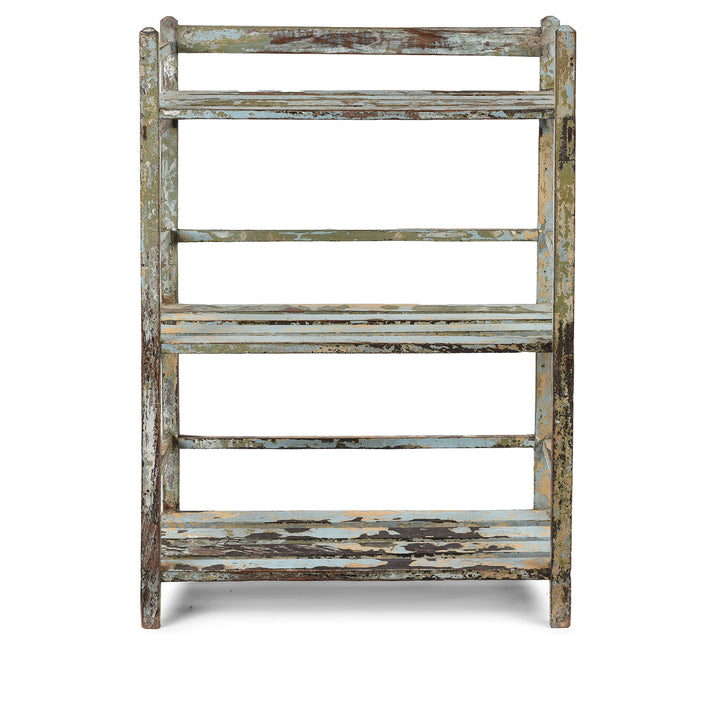 Antique Small Slatted Teakwood Shelf From Rajasthan | Indigo Antiques