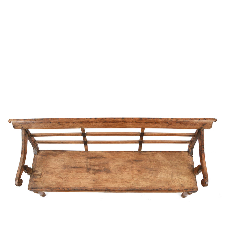 Top Down View Of Antique Regency Anglo-Indian Teak Bench | Indigo Antiques