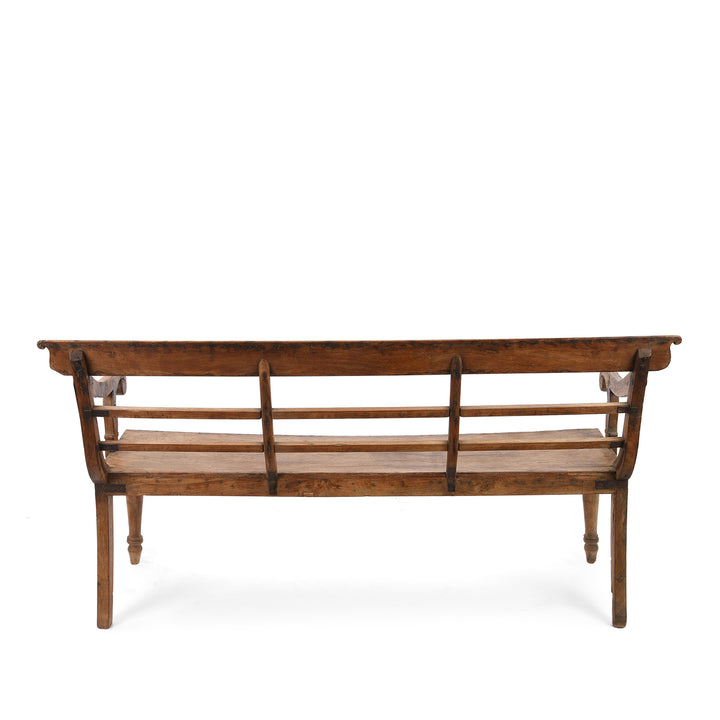 Rear View Of Antique Regency Anglo-Indian Teak Bench | Indigo Antiques