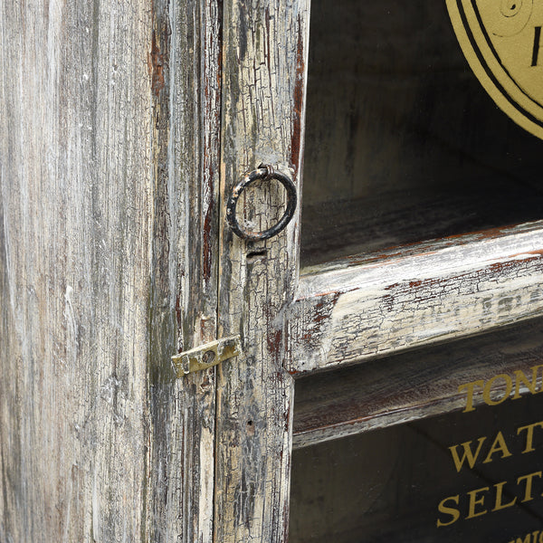 Painted Teak Glazed Side Cabinet - Ca 1930