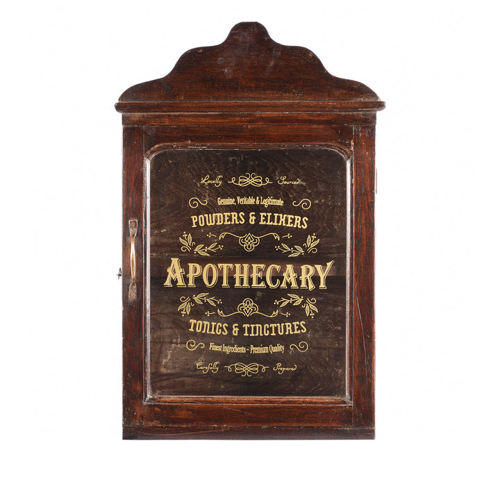 Glazed Teak 'Apothecary ' Wall Cabinet From Gujarat - Ca 1930 | Indigo Antiques