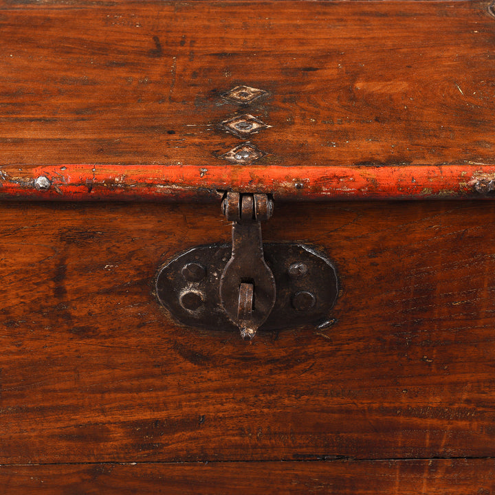Latch Detail From Antique Iron Bound Teak Chest From Gujarat | Indigo Antiques