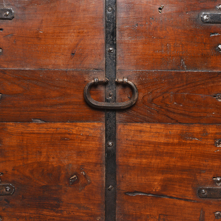 Handle Detail From Antique Iron Bound Teak Chest From Gujarat | Indigo Antiques