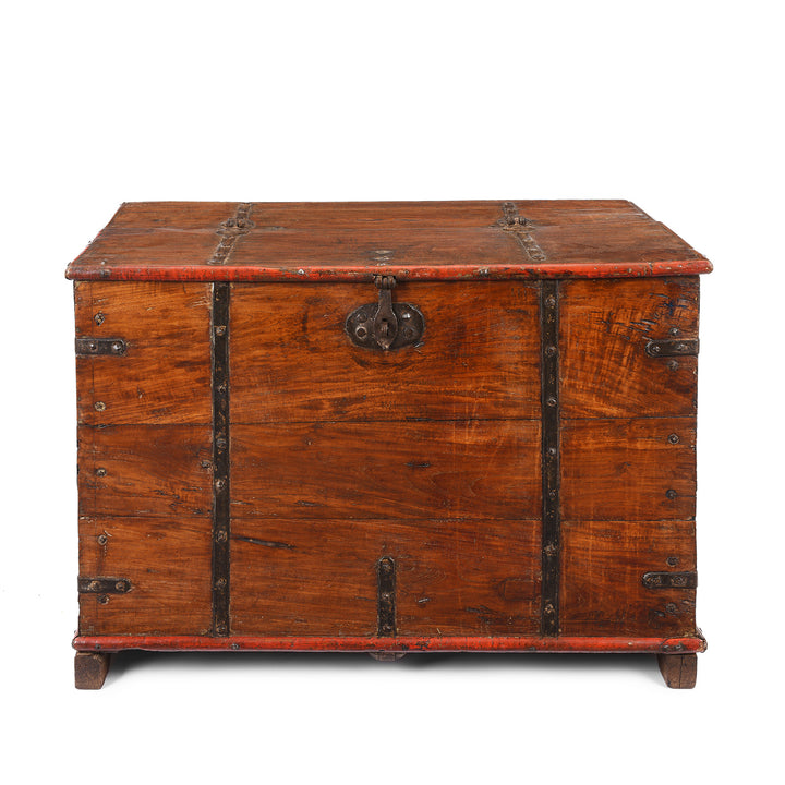 Antique Iron Bound Teak Chest From Gujarat | Indigo Antiques