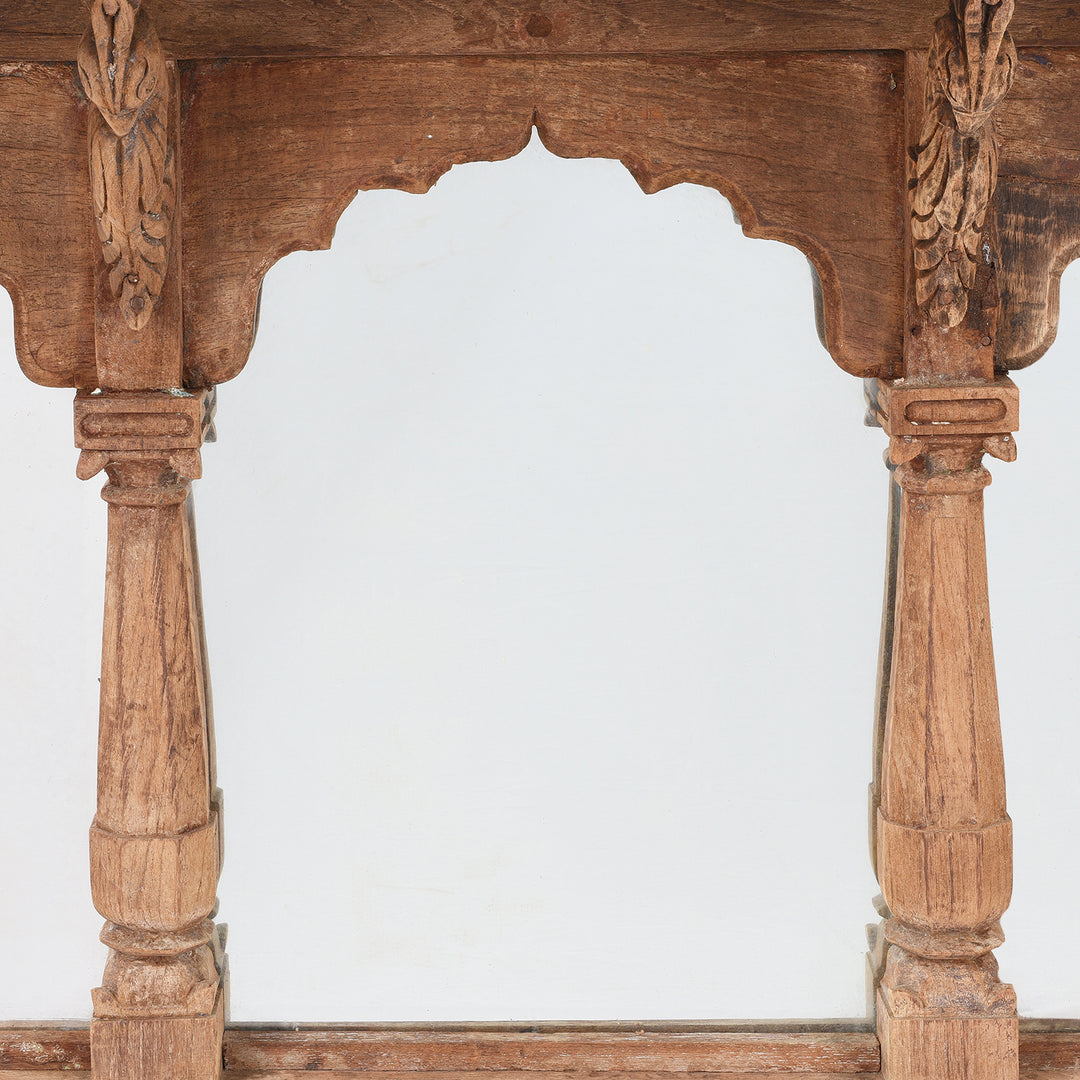 Antique Carved Teak Triple Window Mirror - 19th Century | INDIGO ANTIQUES