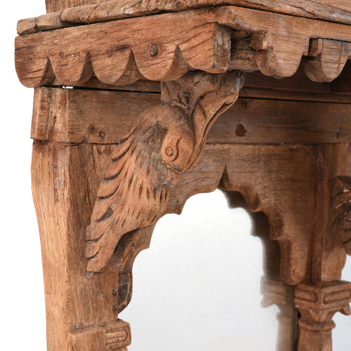 Antique Carved Teak Triple Window Mirror - 19th Century | INDIGO ANTIQUES