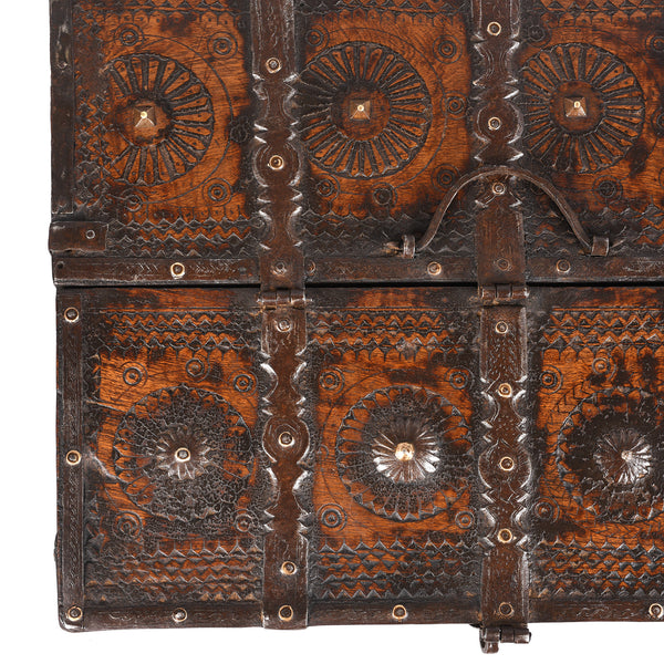 Chip Carved Merchants Box From Rajasthan - 19th Century