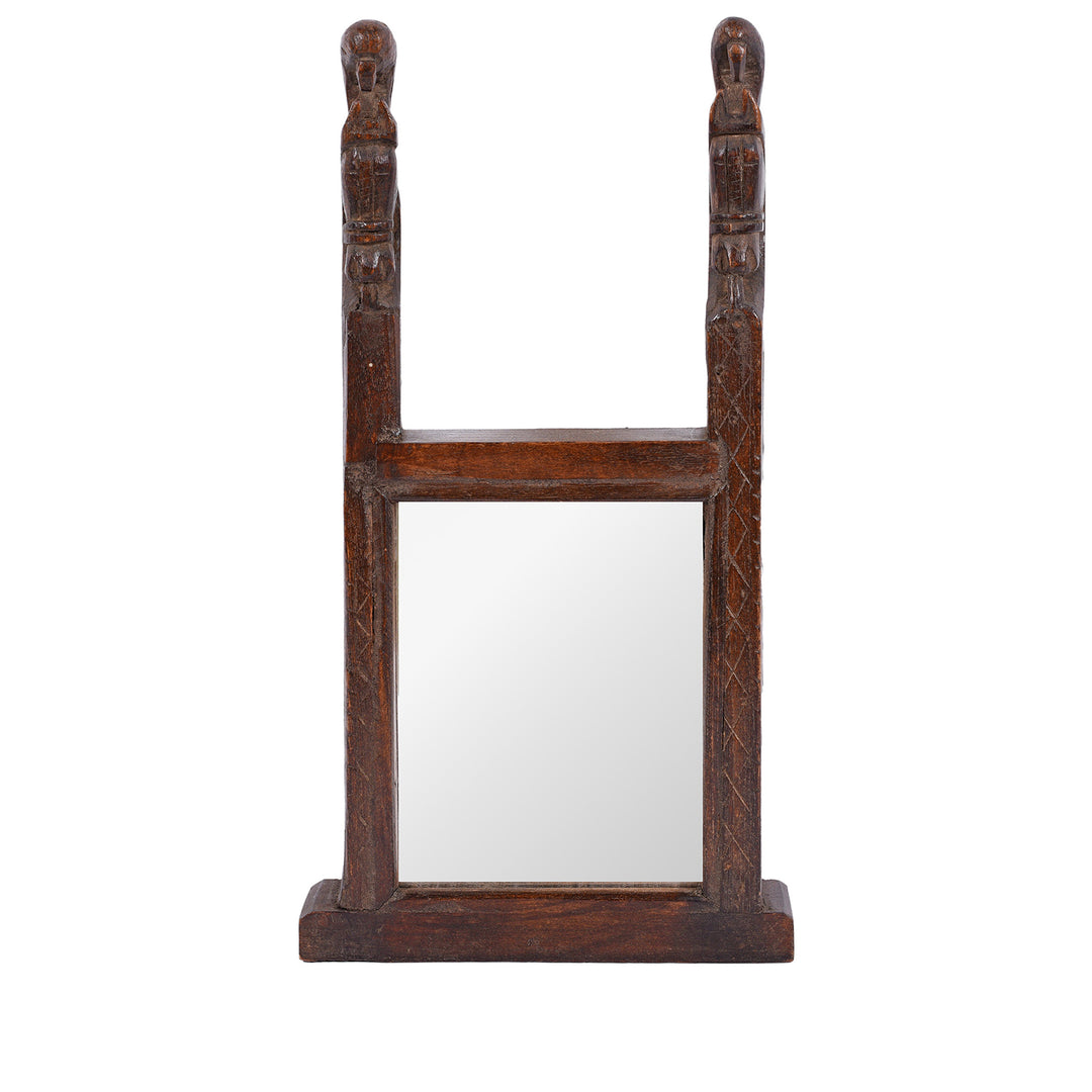 Antique Indian Carved Horse Head Mirror | Indigo Antiques