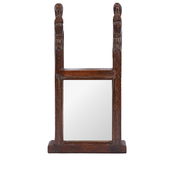 Antique Indian Carved Horse Head Mirror | Indigo Antiques