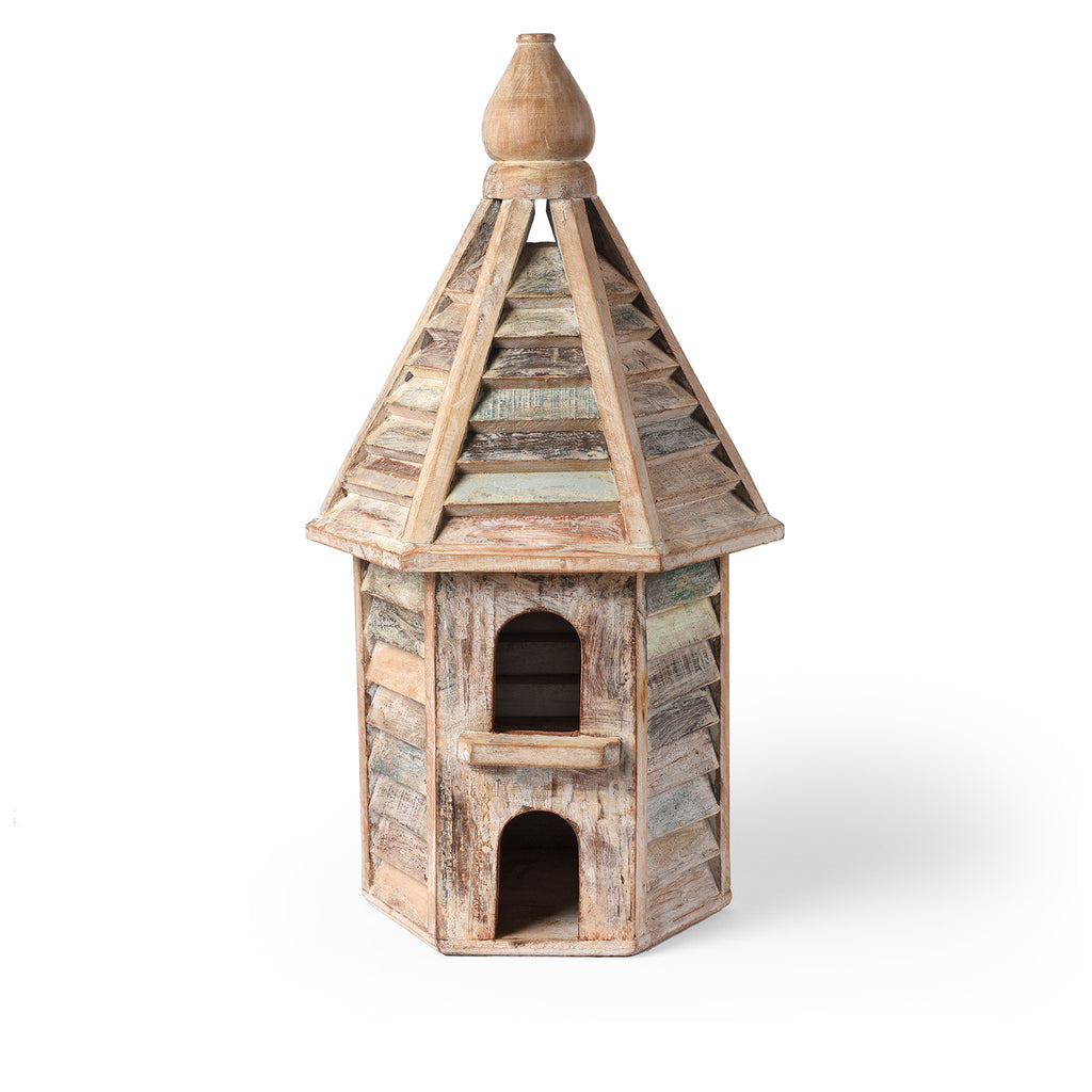 Painted Bird House Made From Reclaimed Wood