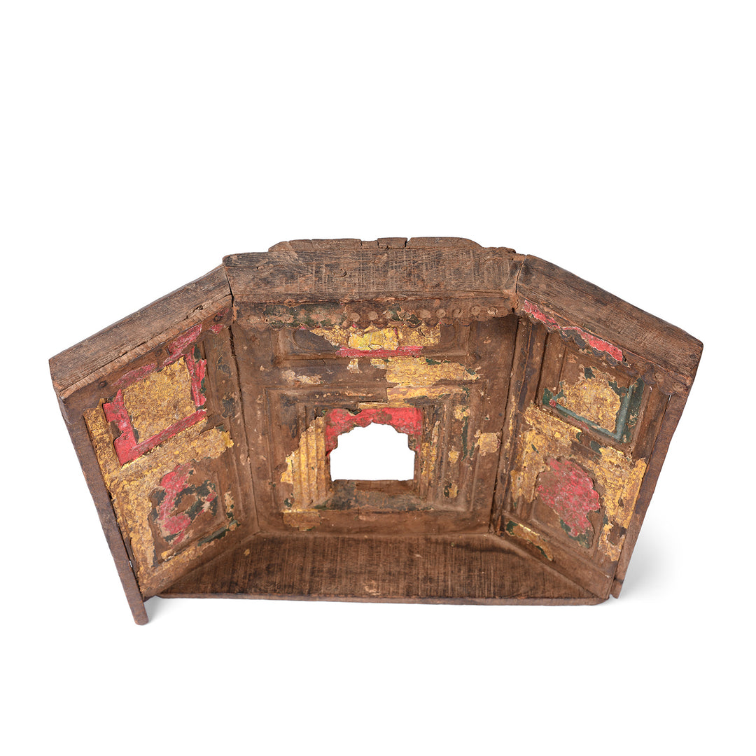 Antique Carved Teak Votive Panel From Andra Pradesh - Ca 1920's