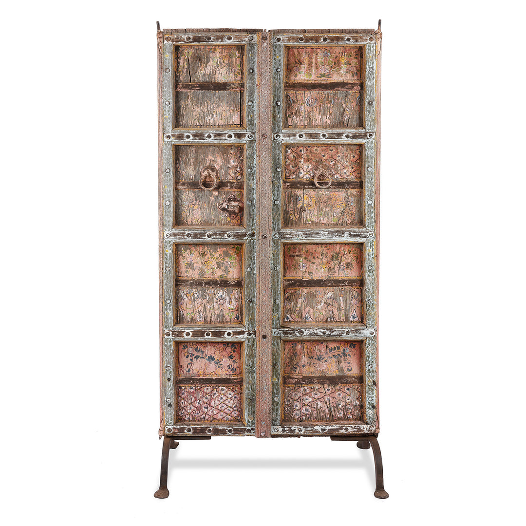 Antique Painted Doors From Rajasthan With Later Paint - 19th Century | Indigo Antiques