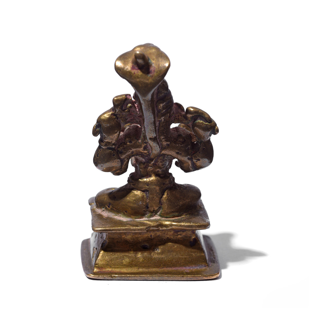 Back Of Antique Brass Statue Of Ganesh | Indigo Antiques