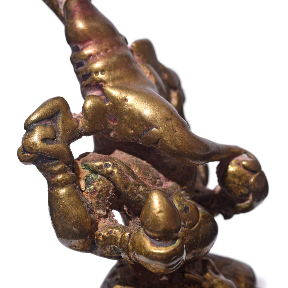 Face Detail From Antique Brass Statue Of Ganesh | Indigo Antiques