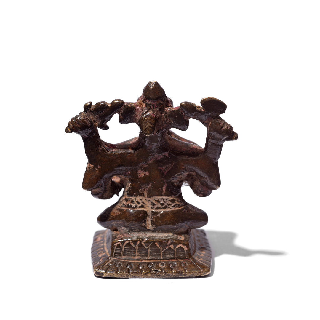 Back Detail of an Antique Bronze Valampuri Ganesha Statue From Tamil Nadu | Indigo Antiques
