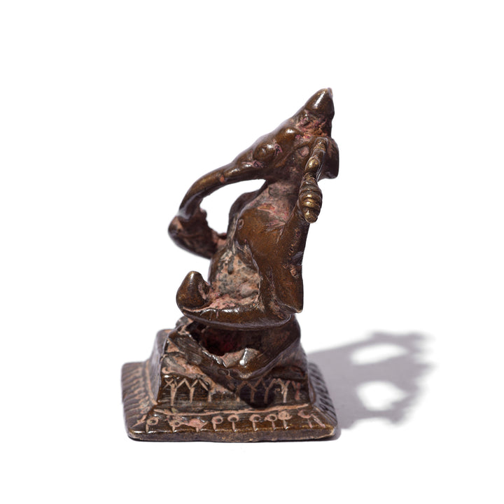 Side Detail of Antique Bronze Valampuri Ganesha Statue From Tamil Nadu | Indigo Antiques