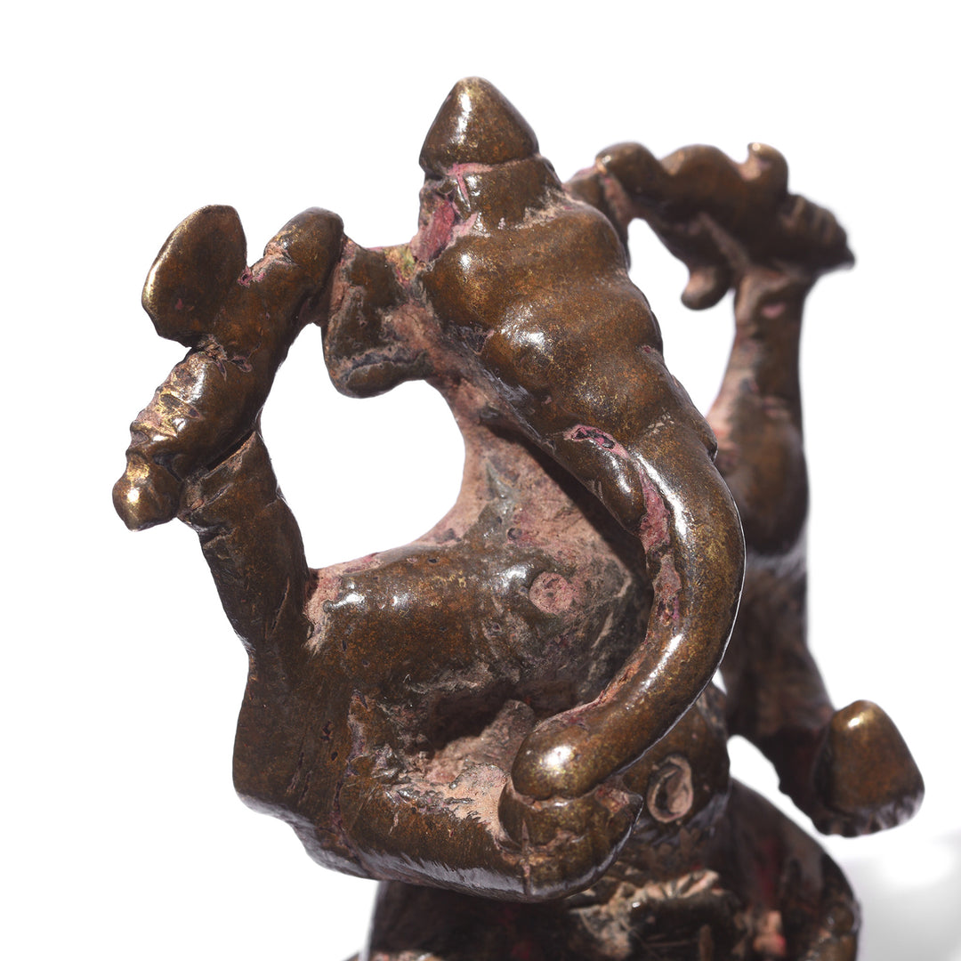 Side Antique Bronze Valampuri Ganesha Statue From Tamil Nadu | Indigo Antiques