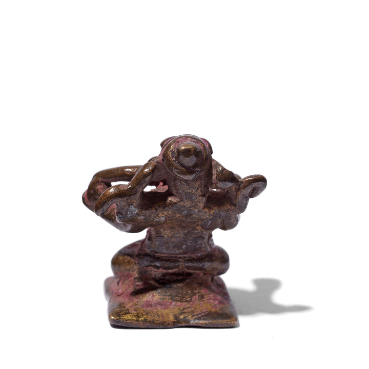 Back of Antique Brass Miniature Votive Statue Of Lord Ganesh | Indigo Antiques